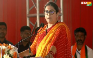 Union Minister Smriti Irani begins her speech in Kannada