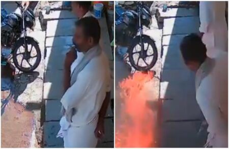 CCTV footage shows fire with matchstick scratched for beedi