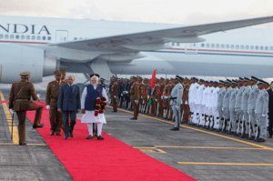 PM Modi receives mega welcome at Mauritius. (