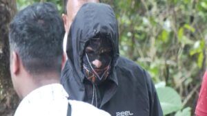 Masked man arrested