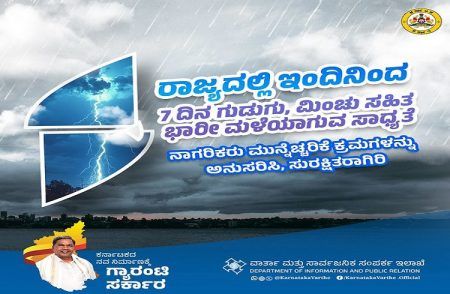 Rain Alert : `ಮೊಂಥಾ’ ಚಂಡಮಾರುತ ಎಫೆಕ್ಟ್ : ರಾಜ್ಯದಲ್ಲಿ ಇನ್ನೂ 7 ದಿನ ಭಾರೀ `ಮಳೆ’ ಮುನ್ಸೂಚನೆ