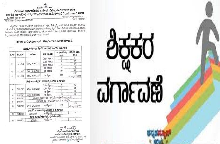 BREAKING : ರಾಜ್ಯ ಸರ್ಕಾರಿ ಶಾಲಾ `ಶಿಕ್ಷಕರ ವರ್ಗಾವಣೆ’ : `ರೌಂಡ್ ರಾಬಿನ್ ಕೌನ್ಸಿಲಿಂಗ್’ಗೆ ವೇಳಾಪಟ್ಟಿ ಪ್ರಕಟ.!
