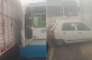 BREAKING : ಹರಿಯಾಣದಲ್ಲಿ ದಟ್ಟ ಮಂಜಿನಿಂದ ಬಸ್, ಟ್ರಕ್, ಕಾರುಗಳ ನಡುವೆ ಸರಣಿ ಅಪಘಾತ : ಆಘಾತಕಾರಿ ವಿಡಿಯೋ ವೈರಲ್ | WATCH VIDEO