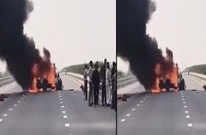 BREAKING : ಉತ್ತರ ಪ್ರದೇಶದಲ್ಲಿ ಕಾರು ಹೊತ್ತಿ ಉರಿದು 5 ಮಂದಿ ಸಜೀವ ದಹನ : ಭಯಾನಕ ವಿಡಿಯೋ ವೈರಲ್ | WATCH VIDEO