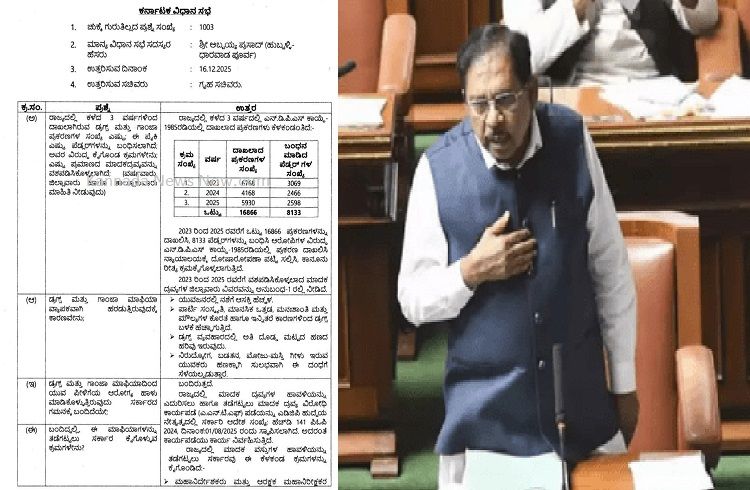 BIG NEWS : ರಾಜ್ಯದಲ್ಲಿ 3 ವರ್ಷಗಳಲ್ಲಿ 16866 ಡ್ರಗ್ಸ್ ಕೇಸ್ ದಾಖಲು : 8133 ಮಂದಿ ಡ್ರಗ್ ಪೆಡ್ಲರ್’ಗಳು ಅರೆಸ್ಟ್.!