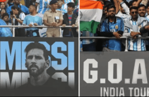 ಸಾಲ್ಟ್ ಲೇಕ್ ಸ್ಟೇಡಿಯಂನಿಂದ ನಿಮಿಷಗಳಲ್ಲೇ ನಿರ್ಗಮಿಸಿದ ಮೆಸ್ಸಿ: ಆಕ್ರೋಶಗೊಂಡ ಜನರಿಂದ ಮೈದಾನಕ್ಕೆ ಬಾಟಲಿ ಎಸೆತ