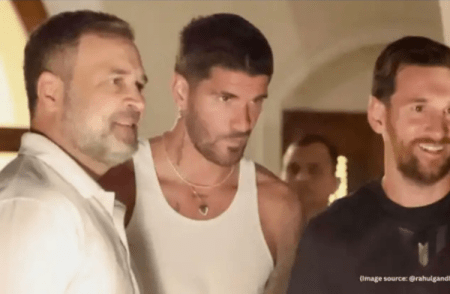 ಹೈದರಾಬಾದ್ ನಲ್ಲಿ ಫುಟ್ಬಾಲ್ ಸ್ಟಾರ್ ಆಟಗಾರ ಲಿಯೋನೆಲ್ ಮೆಸ್ಸಿ ಭೇಟಿಯಾದ ರಾಹುಲ್ ಗಾಂಧಿ | Rahul Gandhi