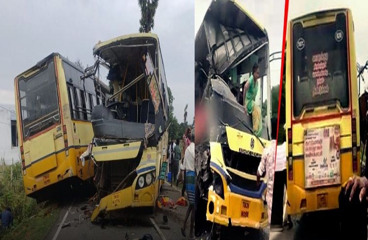 BREAKING : ತಮಿಳುನಾಡಿನಲ್ಲಿ 2 ಬಸ್ ಗಳ ನಡುವೆ ಡಿಕ್ಕಿಯಾಗಿ 11 ಮಂದಿ ಸಾವು : ಆಘಾತಕಾರಿ ವಿಡಿಯೋ ವೈರಲ್ | WATCH VIDEO