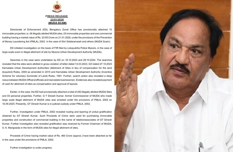 BREAKING: ಸಿಎಂ ಆಪ್ತ ಮರಿಗೌಡಗೆ ಮುಡಾ ನಿವೇಶನ ಹಂಚಿಕೆ ಅಕ್ರಮ ಕೇಸಲ್ಲಿ ಶಾಕ್: EDಯಿಂದ 10 ಸ್ಥಿರಾಸ್ತಿ ಮುಟ್ಟುಗೋಲು