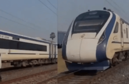 Watch video: ರೀಲ್ಸ್ ಹುಚ್ಚಿಗೆ ವಂದೇ ಭಾರತ್ಗೆ ಕುತ್ತು: ಹಳಿ ಮೇಲೆ ಮರದ ತುಂಡುಗಳನ್ನಿಟ್ಟು ರೈಲು ನಿಲ್ಲಿಸಿದ ಕಿಡಿಗೇಡಿಗಳು!