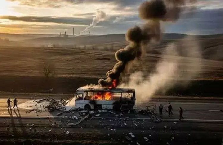 BREAKING : ಉಕ್ರೇನ್ ನಲ್ಲಿ ಬಸ್ ಮೇಲೆ ರಷ್ಯಾದ ಡ್ರೋನ್ ದಾಳಿ : 15 ಗಣಿ ಕಾರ್ಮಿಕರು ಸಾವು