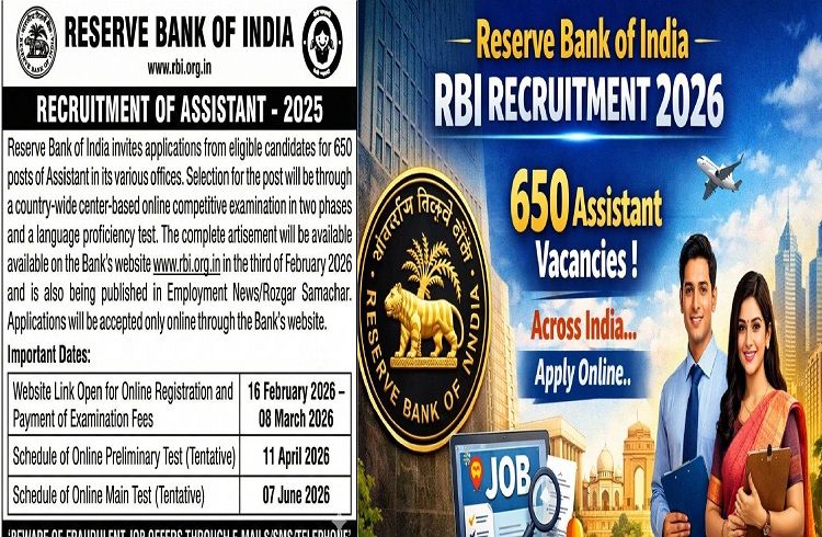 ಉದ್ಯೋಗವಾರ್ತೆ : ಪದವೀಧರರಿಗೆ ಗುಡ್ ನ್ಯೂಸ್ : `RBI’ ನಲ್ಲಿ 650 ಹುದ್ದೆಗಳಿಗೆ ಅರ್ಜಿ ಆಹ್ವಾನ | RBI Recruitment-2026