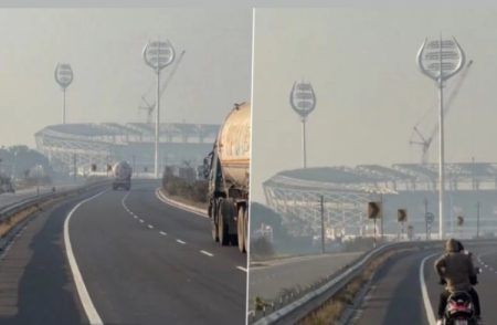 Viral Video : ವಾರಣಾಸಿ ಕ್ರಿಕೆಟ್ ಕ್ರೀಡಾಂಗಣದಲ್ಲಿ ‘ತ್ರಿಶೂಲ್ ಆಕಾರದ ಫ್ಲಡ್ಲೈಟ್ಸ್’ ವಿಡಿಯೋ ವೈರಲ್ ; ನೆಟ್ಟಿಗರು ಫಿದಾ