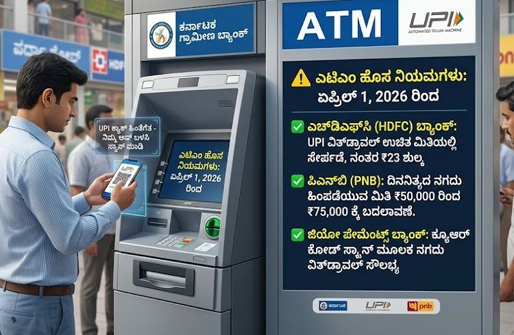 ಬ್ಯಾಂಕ್ ಗ್ರಾಹಕರೇ ಗಮನಿಸಿ : ಏಪ್ರಿಲ್ 1 ರಿಂದ ಹೊಸ `ATM’ ನಿಯಮಗಳು ಜಾರಿ !