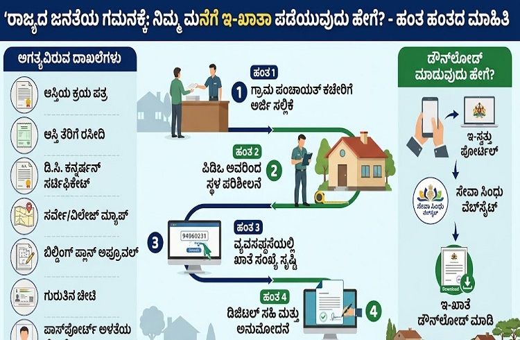 ರಾಜ್ಯದ ಜನತೆಯ ಗಮನಕ್ಕೆ : ನಿಮ್ಮ ಮನೆಗೆ `ಇ-ಖಾತಾ’ ಮಾಡಿಸುವುದು ಹೇಗೆ? ಇಲ್ಲಿದೆ ಮಾಹಿತಿ