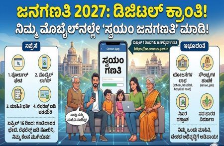 ಏ.1ರಿಂದ ದೇಶಾದ್ಯಂತ ‘ಡಿಜಿಟಲ್ ಜನಗಣತಿ’ ಆರಂಭ! ನಿಮ್ಮ ‘ಮೊಬೈಲ್’ನಲ್ಲೇ ಹೀಗೆ ಮಾಹಿತಿಯನ್ನು ದಾಖಲಿಸಿ!