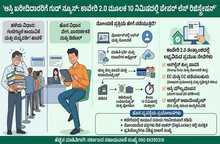 ಆಸ್ತಿ ಖರೀದಿದಾರರಿಗೆ ಗುಡ್ ನ್ಯೂಸ್ : ರಾಜ್ಯದಲ್ಲಿ ಇನ್ನು 10 ನಿಮಿಷದಲ್ಲಿ ಪೇಪರ್ ಲೆಸ್ `ರಿಜಿಸ್ಟ್ರೇಷನ್’!