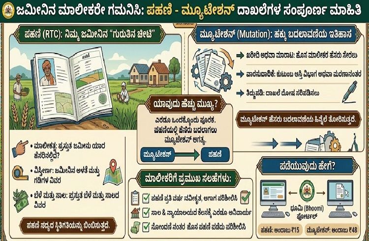 ಜಮೀನಿನ ಮಾಲೀಕರೇ ಗಮನಿಸಿ: ಪಹಣಿ- ಮ್ಯೂಟೇಶನ್ ದಾಖಲೆಗಳಲ್ಲಿ ಯಾವುದು ಹೆಚ್ಚು ಮುಖ್ಯ ತಿಳಿಯಿರಿ !