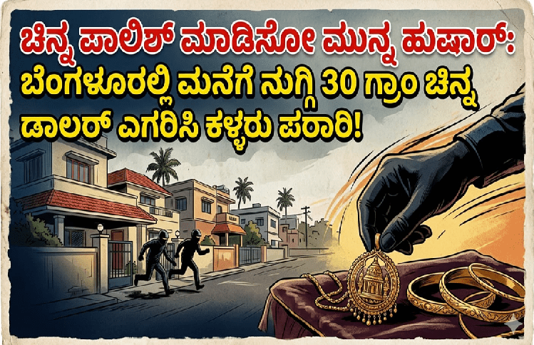 ALERT : ಚಿನ್ನ ಪಾಲಿಶ್ ಮಾಡಿಸೋ ಮುನ್ನ ಹುಷಾರ್ : ಬೆಂಗಳೂರಲ್ಲಿ 30 ಗ್ರಾಂ ಚಿನ್ನ ಡಾಲರ್ ಎಗರಿಸಿ ಕಳ್ಳರು ಪರಾರಿ!
