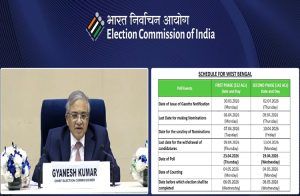 BREAKING: ಪಶ್ಚಿಮ ಬಂಗಾಳ ವಿಧಾನಸಭಾ ಚುನಾವಣೆ 2026: ಎರಡು ಹಂತಗಳಲ್ಲಿ ಮತದಾನ; ಮೇ 4ಕ್ಕೆ ಫಲಿತಾಂಶ