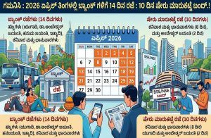 ಗಮನಿಸಿ : ಏಪ್ರಿಲ್ ತಿಂಗಳಲ್ಲಿ ಬ್ಯಾಂಕ್ ಗಳಿಗೆ 14 ದಿನ ರಜೆ : 10 ದಿನ ಷೇರು ಮಾರುಕಟ್ಟೆ ಬಂದ್.!
