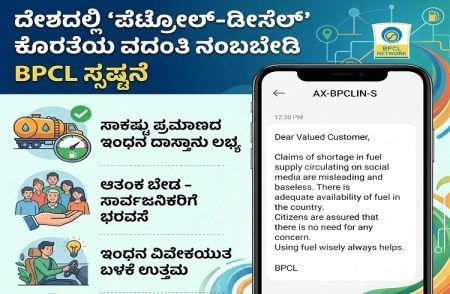 ದೇಶದಲ್ಲಿ `ಪೆಟ್ರೋಲ್-ಡೀಸೆಲ್’ ಕೊರತೆಯ ವದಂತಿ ನಂಬಬೇಡಿ : `BPCL’ ಸ್ಪಷ್ಟನೆ