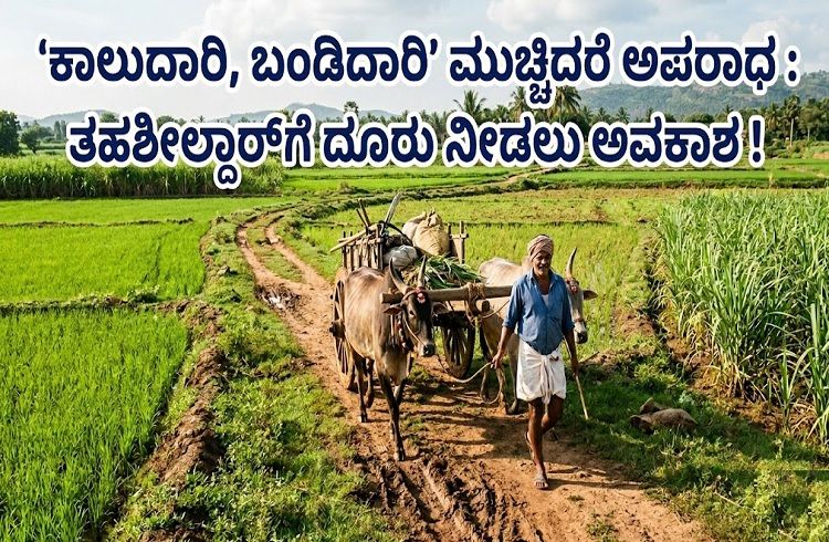 BIG NEWS : ಜಮೀನಿಗೆ ಹೋಗುವ `ಕಾಲುದಾರಿ, ಬಂಡಿದಾರಿ’ ಮುಚ್ಚಿದರೆ ಅಪರಾಧ : ತಹಶೀಲ್ದಾರ್ಗೆ ದೂರು ನೀಡಲು ಅವಕಾಶ !