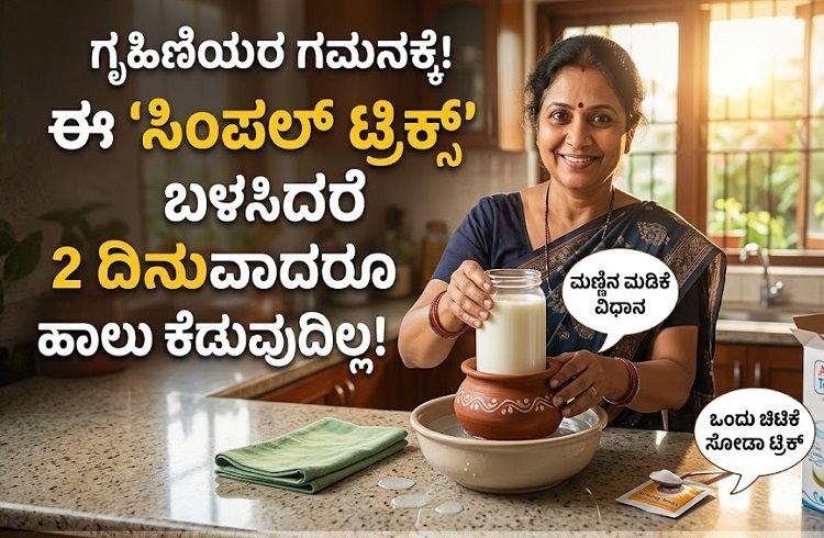 ಗೃಹಿಣಿಯರ ಗಮನಕ್ಕೆ: ಈ ‘ಸಿಂಪಲ್ ಟ್ರಿಕ್ಸ್’ ಬಳಸಿದರೆ 2 ದಿನವಾದರೂ ಹಾಲು ಕೆಡುವುದಿಲ್ಲ!