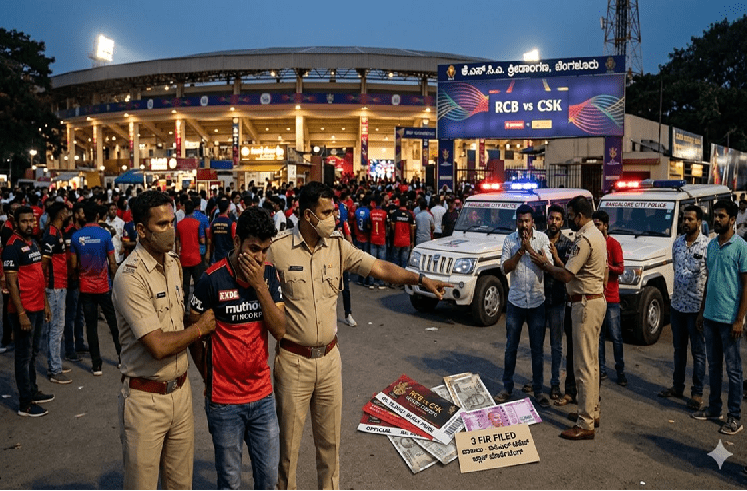 ‘RCB-CSK’ ಪಂದ್ಯದ ವೇಳೆ ಬ್ಲಾಕ್ ನಲ್ಲಿ ಟಿಕೆಟ್ ಮಾರಾಟ : 7 ಆರೋಪಿಗಳ ವಿರುದ್ಧ 3 ಪ್ರತ್ಯೇಕ ‘FIR’ ದಾಖಲು!