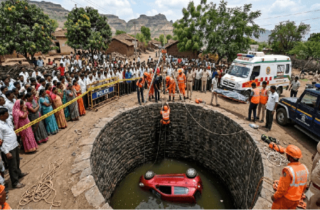 BREAKING : ಮಹಾರಾಷ್ಟ್ರದಲ್ಲಿ ಘೋರ ದುರಂತ : ಬಾವಿಗೆ ಕಾರು ಉರುಳಿ ಬಿದ್ದು, ಒಂದೇ ಕುಟುಂಬದ 9 ಮಂದಿ ಸಾವು!