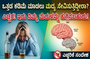ಒತ್ತಡ ಕಡಿಮೆ ಮಾಡಲು ಮದ್ಯ ಸೇವಿಸುತ್ತಿದ್ದೀರಾ? ಎಚ್ಚರ! ಇದು ನಿಮ್ಮ ಮೆದುಳನ್ನು ಕುಗ್ಗಿಸಬಹುದು!