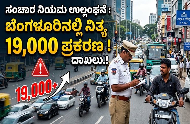 ಸಂಚಾರ ನಿಯಮ ಉಲ್ಲಂಘನೆ : ಬೆಂಗಳೂರಿನಲ್ಲಿ ನಿತ್ಯ 19,000 ಪ್ರಕರಣ ದಾಖಲು.!