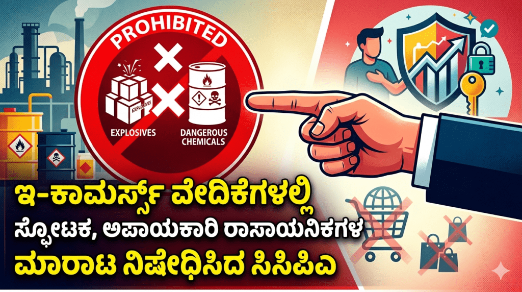 BREAKING: ‘ಇ-ಕಾಮರ್ಸ್ ವೇದಿಕೆ’ಗಳಲ್ಲಿ ಸ್ಫೋಟಕ, ಅಪಾಯಕಾರಿ ರಾಸಾಯನಿಕಗಳ ಮಾರಾಟ ನಿಷೇಧಿಸಿದ ಸಿಸಿಪಿಎ