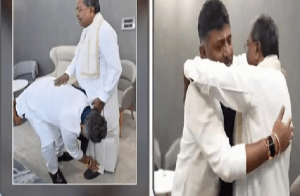ಭಾವುಕ ಕ್ಷಣಕ್ಕೆ ಸಾಕ್ಷಿಯಾದ ಉಪಹಾರ ಕೂಟ : ಬ್ರೇಕ್ ಫಾಸ್ಟ್ ಮೀಟಿಂಗ್ ನಲ್ಲಿ ಸಿಎಂ ಕಾಲಿಗೆ ಬಿದ್ದ ಡಿಸಿಎಂ ಡಿಕೆ ಶಿವಕುಮಾರ್!
