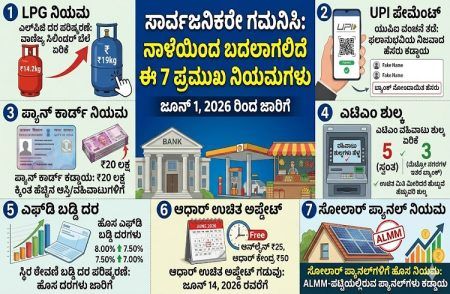 ಸಾರ್ವಜನಿಕರೇ ಗಮನಿಸಿ : ನಾಳೆಯಿಂದ ಬದಲಾಗಲಿದೆ ಈ 7 ಪ್ರಮುಖ ನಿಯಮಗಳು | Rule change 1st June