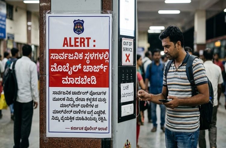 ALERT : ಪಬ್ಲಿಕ್ ನಲ್ಲಿ ಮೊಬೈಲ್ ಚಾರ್ಜ್ ಬೇಡ: ಸಾರ್ವಜನಿಕರಿಗೆ ಪೊಲೀಸ್ ಇಲಾಖೆ ಎಚ್ಚರಿಕೆ!