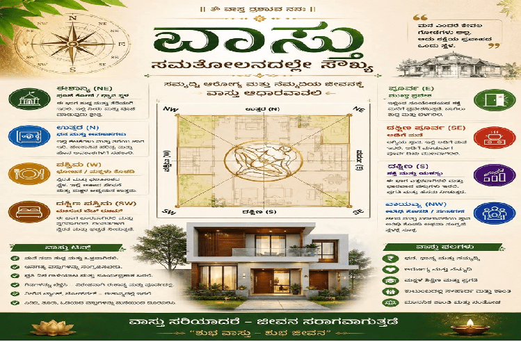 ವಾಸ್ತು ಸಮತೋಲನದಲ್ಲೇ ಸೌಖ್ಯ ಸಮೃದ್ಧಿ ಆರೋಗ್ಯ ಮತ್ತು ನೆಮ್ಮದಿಯಾಗಿ ವಾಸ್ತು ಆಧಾರವಾಗಲಿ..!!