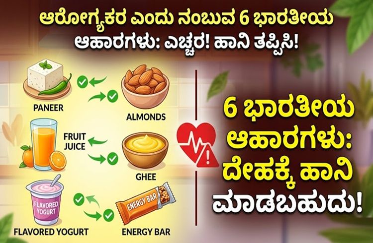 ಎಚ್ಚರ! ಆರೋಗ್ಯಕರ ಎಂದು ಭಾವಿಸುವ ಈ 6 ಭಾರತೀಯ ಆಹಾರಗಳು ನಿಮ್ಮ ದೇಹಕ್ಕೆ ಹಾನಿ ಮಾಡಬಹುದು