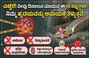 ಎಚ್ಚರ! ನೀವು ದಿನಾಲೂ ಮಾಡುವ ಈ 10 ತಪ್ಪುಗಳೇ ನಿಮ್ಮ ಹೃದಯವನ್ನು ಅಪಾಯಕ್ಕೆ ತಳ್ಳುತ್ತವೆ