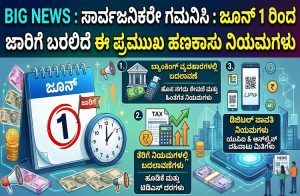 BIG NEWS : ಸಾರ್ವಜನಿಕರೇ ಗಮನಿಸಿ : ಜೂನ್ 1 ರಿಂದ ಜಾರಿಗೆ ಬರಲಿದೆ ಈ ಪ್ರಮುಖ ಹಣಕಾಸು ನಿಯಮಗಳು| Financial Changes June 1