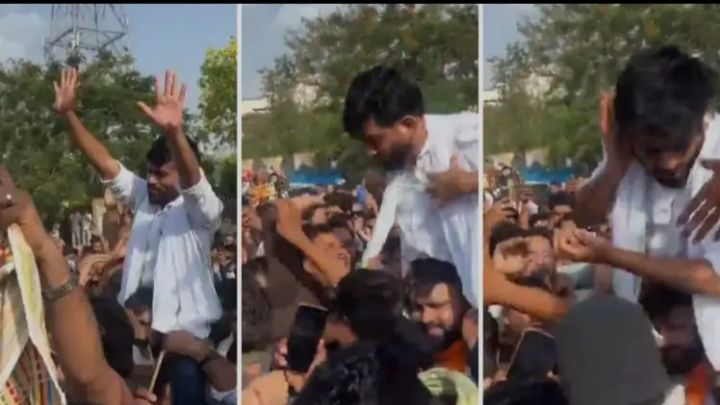 ಜೈಪುರದಲ್ಲಿ ಹೈಡ್ರಾಮಾ: ಪ್ರತಿಭಟನಾ ರ್ಯಾಲಿ ವೇಳೆ ‘ಸಿಜೆಪಿ’ ಸಂಸ್ಥಾಪಕ ಅಭಿಜೀತ್ ದಿಪ್ಕೆಗೆ ಕಪಾಳಮೋಕ್ಷ! ವಿಡಿಯೋ ವೈರಲ್