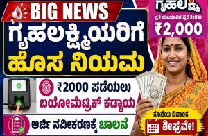 BIG NEWS: ಗೃಹಲಕ್ಷ್ಮಿಯರಿಗೆ ಹೊಸ ನಿಯಮ : 2000 ರೂ.ಪಡೆಯಲು ಬಯೋಮೆಟ್ರಿಕ್ ಕಡ್ಡಾಯ, ಅರ್ಜಿ ನವೀಕರಣಕ್ಕೆ ಚಾಲನೆ