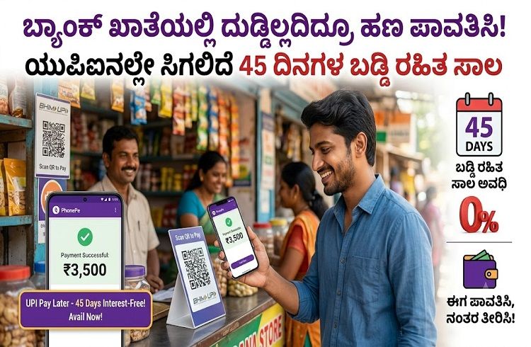 ಬ್ಯಾಂಕ್ ಅಕೌಂಟ್ ನಲ್ಲಿ ಬ್ಯಾಲೆನ್ಸ್ ಇಲ್ವಾ? ಡೋಂಟ್ ವರಿ, UPI ಮೂಲಕವೇ ಸಿಗಲಿದೆ 45 ದಿನಗಳ ಬಡ್ಡಿ ರಹಿತ ಸಾಲ!