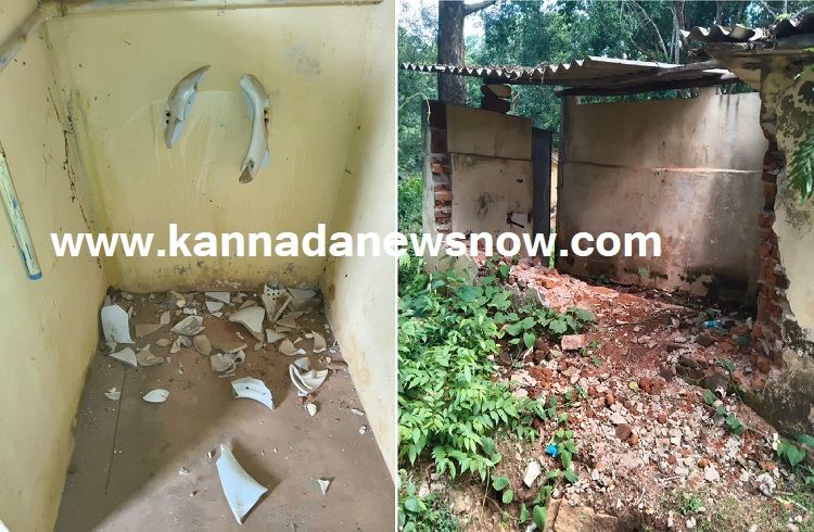 ಸಾಗರದ ಉಳ್ಳೂರಿನ ‘ಸರ್ಕಾರಿ ಪ್ರೌಢಶಾಲೆ’ಯ ‘ಶೌಚಾಲಯದ ಪರಿಕರ’ಗಳನ್ನೇ ಕಿಡಿಗೇಡಿಗಳು ಧ್ವಂಸ